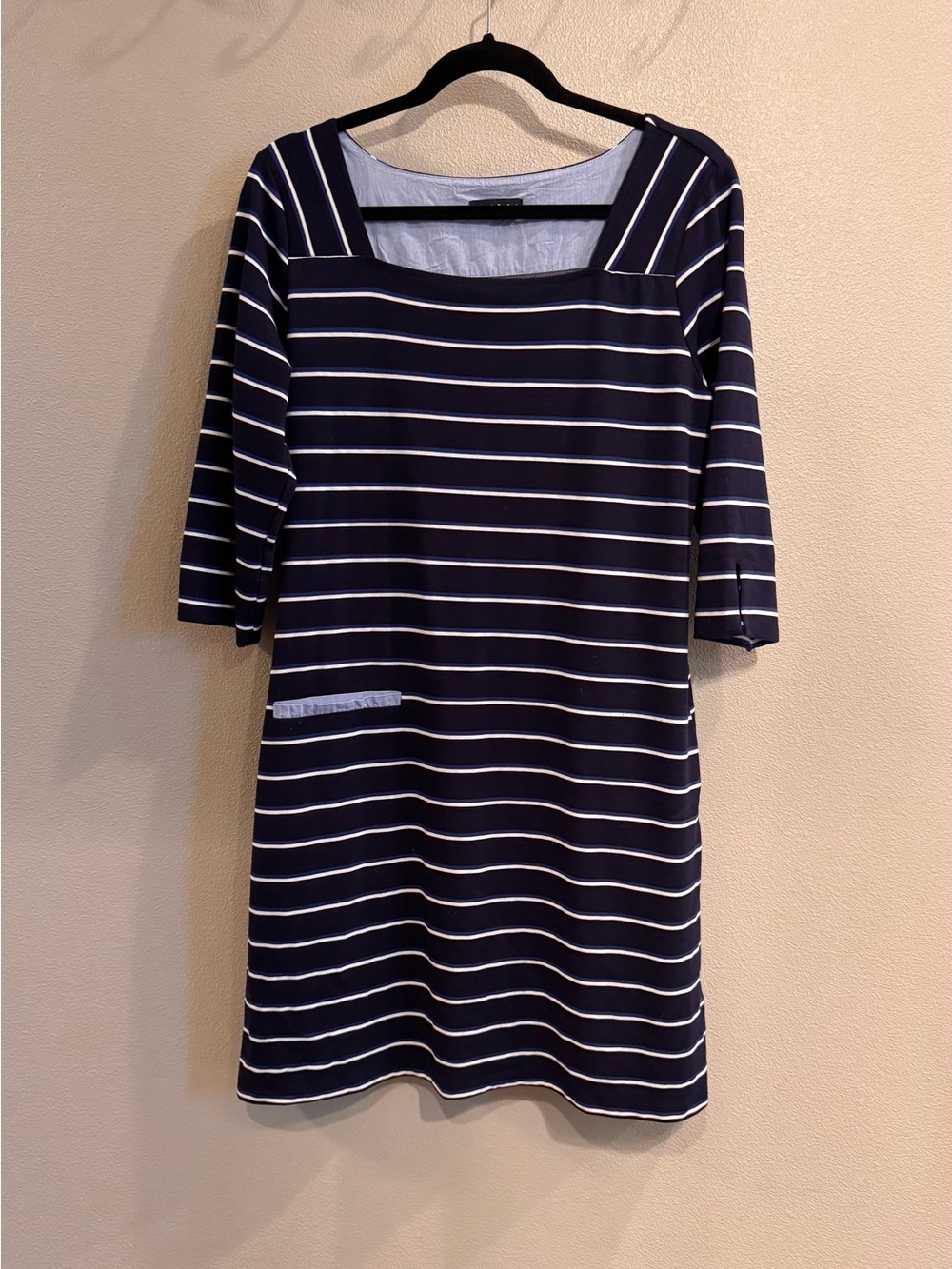 Tribal Navy and White Striped Midi Dress